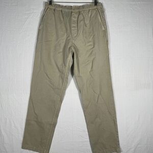 Outerknow Beige Tan Elastic Waist Organic Cotton Pull On Chino Pants Size Large